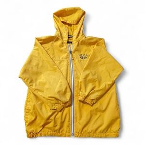 Gap Kids Boys Windbreaker Lightweight Yellow Hooded Zip Up Jacket Sz M Outdoors